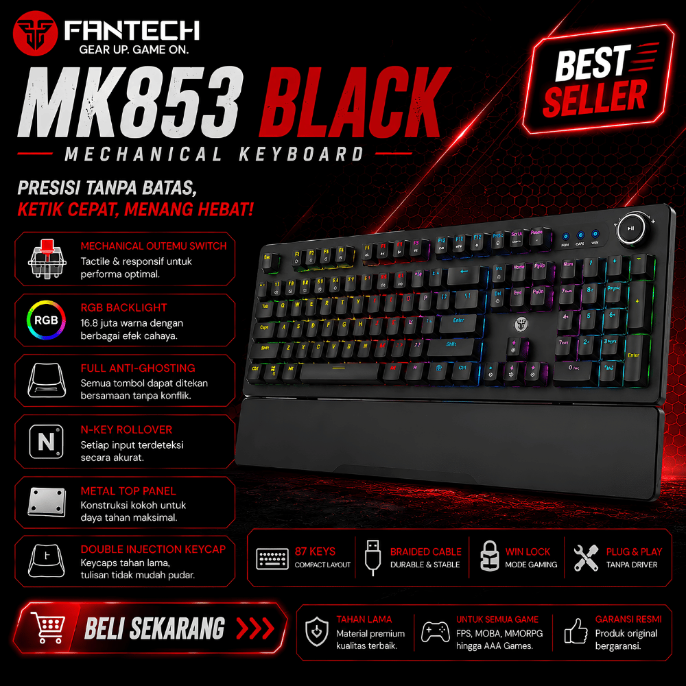 Fantech Max Power MK853 Mechanical Gaming Keyboard Original